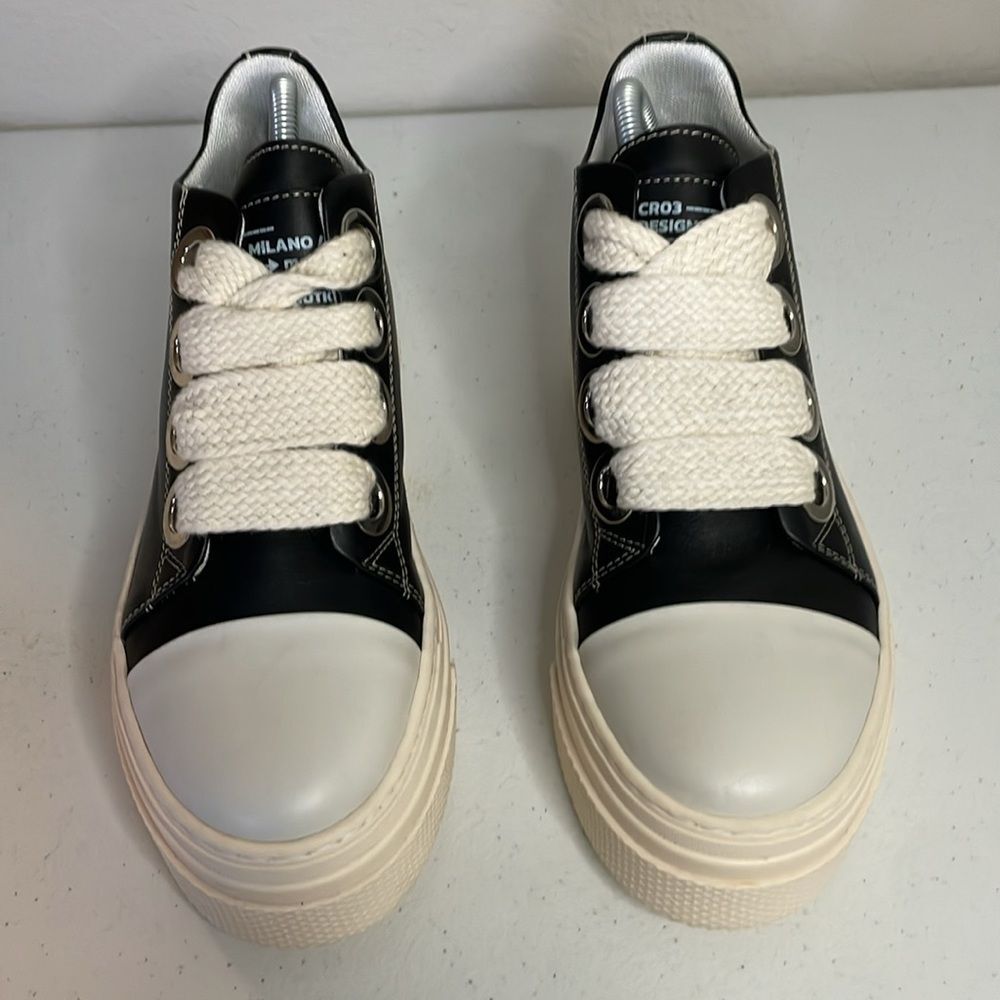 croe (Christian zerotre) Calipso 200 Black Cream Laces Chunky platform Size 39 - Picture 2 of 11